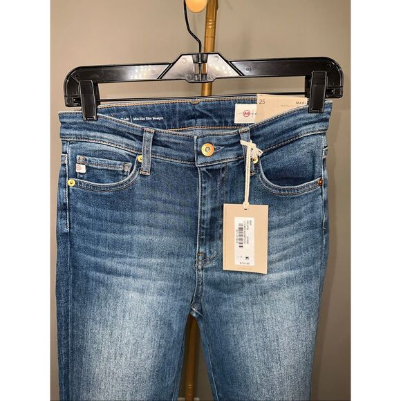 AG Mari Mid Rise Slim Straight Leg Jeans in 12 Years Assumption Size 25 $235 - Picture 9 of 13